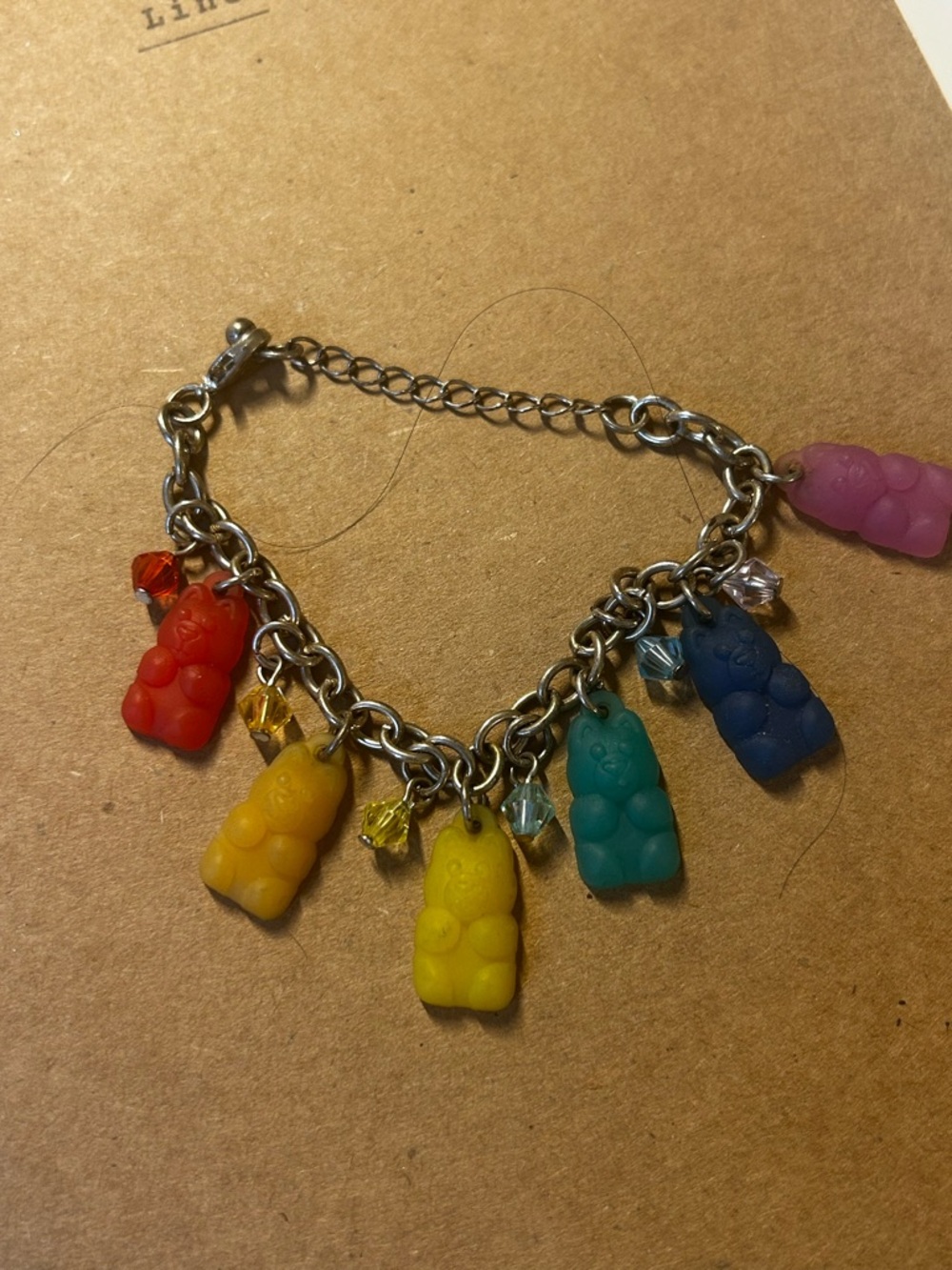 Y2K Gummy Bear Charm Bracelet Colorful Kawaii Candy Jewelry